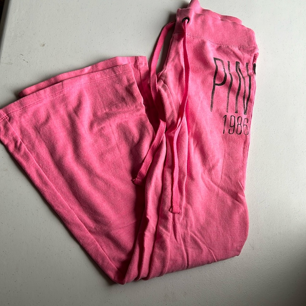 Pink Victoria’s Secret flare leg joggers